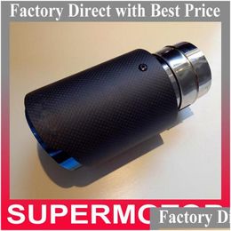 Exhaust Pipe 1Pcs In 6M Out 101Mm Akrapovic Escape Carbon Fiber With Blue Stainless Steel Muffler Tail Tip Drop Delivery Automobiles M Ot4Yb