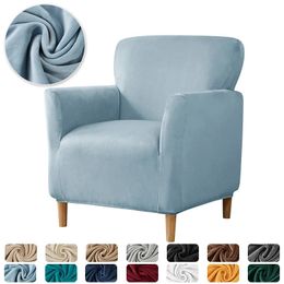 Super Soft Armchair Covers Elastic Velvet Club Tub Chair Slipcovers for Living Room Single Sofa Home Bar Counter el 240119