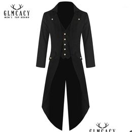 Men'S Jackets Plus Size 5Xl Mens Mediaeval Jacket Pirate Costume Tailcoat Renaissance Steampunk Gothic Victorian Tuxedo Drop Delivery A Dhobv