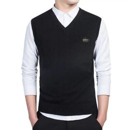 Men's sweater, casual wear, street clothing, knitted vest, spring/summer fashion V-neck, solid Colour sweater, men's casual warm vest