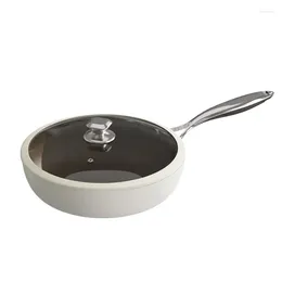 Pans Titanium Wok Pan Frying Less Fume Cooking Pot Non StickSuitable For All Kinds Of Stoves Stick Egg