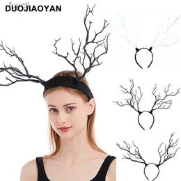 Party Hats Creative New Personalised Branch Mori Style Antlers Hair Accessories Christmas Exaggerated Elk Animal Headband YQ240120