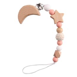 New Beech Moon Clip Baby Silicone Soothing Pacifier Chain Toy Tooth Glue Anti Drop Rope