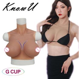 Costume Accessories Silicone G Cup Breast Expansion Fake Boobs East West Shape for Cosplay Transgender Upgraded Design is More Natural