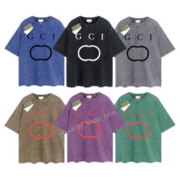 Mens Designer Gu T-Shirt Vintage Retro Washed Shirt Luxury Brand T Shirts Womens Short Sleeve T shirt Summer Causal Tees Hip Hop Tops Shorts Clothes Various Colours G-18