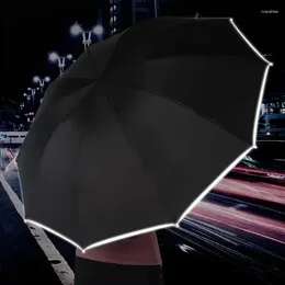 Umbrellas Light Reverse Business Ten Belt Umbrella LED Fold Closing Three Luminous Automatic Opening Bone And