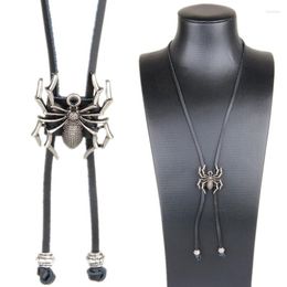 Bow Ties Bolo Tie For Men Western Cowboy Necktie With Stereo Spiders Buckle Decor H7EF