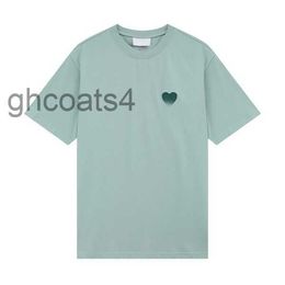 Mens t Shirt De Coeur Tees Short Sleeves Shirts Men Designer Top France Fashion Embroidered Heart Pattern Round Neck Paris T-shirt M2 V2FI