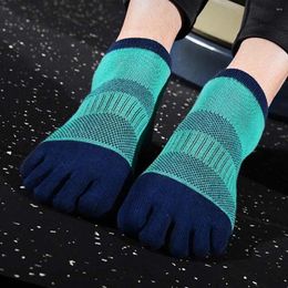 Men's Socks Soft Colour Matching Sweat Absorbing Men Women Split Toe Sport Hosiery Short Tube Five-Finger