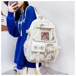 School Bags Girls Canvas Backpack Cute Schoolbags For Student Teens Pockets Kawaii Women Laptop Harajuku