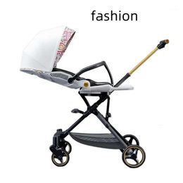 Strollers# Ultra-light Luxury Folding Umbrella Cart for Born Parm High Landscape Baby Travel Trolley Fold up popular fashion elastic soft