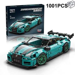 Blocks 1001PCS Technical Nissaned GTR Speed Racing Car Building Blocks Super Sports Car Vehicle Bricks Toys Birthday Gifts For Boy Kids 240120