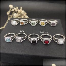 Band Rings Dy Designer Selling Women Luxury Twisted Two Color Cross Pearls Vintage Ringdiamond Wedding Fashion Jewelry Gift 2024 Rin Dhsyy