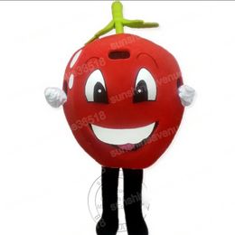 Cute Red Apple Mascot Costume Cartoon theme character Carnival Unisex Halloween Carnival Adults Birthday Party Fancy Outfit For Men Women