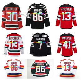 Jack Hughes Dougie Hamilton New Devils CCM Hockey Jersey Nico Hischier Martin Brodeur John Marino Kevin Bahl Tyler Toffoli Holtz Scott Steve 6227 4089