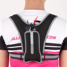 Bags Reflective Vest High Visibility Bike Motorcycle Night Safety Riding Soft Vest Bag Multi Pockets Adjustable Running Sports Bag