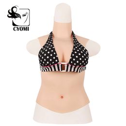 Costume Accessories Boobs Silicone Breasts Forms Articifial Fake Chest Half Bodysuit for Transgender Crossdressing Shemale Mastectomy