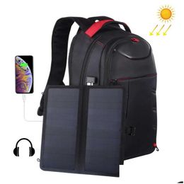 Solar Backpack Panel Backpacks 15.6 Inch Convenience Charging Laptop Bags For Travel Charger Daypacks 0103 Drop Delivery Lights Ligh Dhzt8