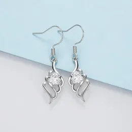Dangle Earrings DRlove Fashion Shape Women's With Brilliant White CZ High-quality Silver Color Drop For Party Jewelry