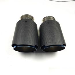 Exhaust Pipe 2 Pcs Akrapovic Matte Carbon End Pipes Car Single Muffler Tips For Benz Vw Blue Drop Delivery Automobiles Motorcycles Aut Otvna