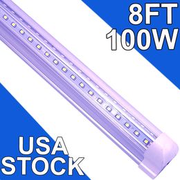 8FT LED Shop Light Garage 100W 6500K 10000LM White Light,T8 8FT LED Tube Lights Warehouse Workshop Basement,Linkable LED ShopLights USA usastock