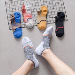 Men's Socks Spring/Summer Boat Color Block Men Hiking Leisure Comfortable Sports Cotton Towel Bottom And Ankle Breathable