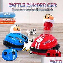Electric/Rc Car Rc Toy 2.4G Super Battle Bumper Car Pop-Up Doll Crash Bounce Ejection Light Childrens Remote Control Toys Gift For Par Dheak
