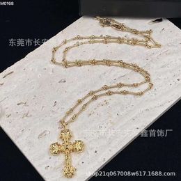2024 Designer Brand Cross CH Necklace for Women Luxury Chromes Gold Flame Pendant Bamboo Chain Men Couple Hip Hop Versatile Heart Classic Jewellery Neckchain Z99S