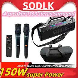 Speakers 150W HighPower Karaoke Bluetooth Speaker Stereo Surround Subwoofer Portable Home Theater Sound With Microphone BoomBox