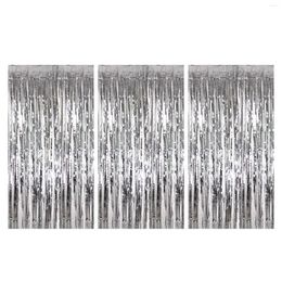 Party Decoration 3pcs Decorations Foil Fringe Curtains Backdrop Door Holiday Po Booth Streamers Wall 1x2m Wedding Glitter Gold Tinsel