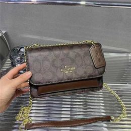 Printed letter small square fashionable printed chain single crossbody outdoor shoulder bag 70% off outlet online sale