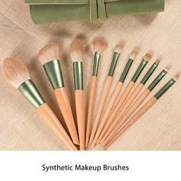 Makeup Brushes 10pcs Brush Set Synthetic Eye Shadows Concealers With Storage Bag For Beginners