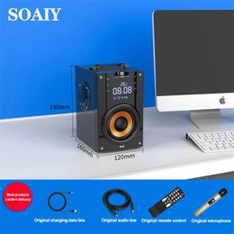 Speakers SOAIY Family KTV Audio Set with Microphone Wireless Bluetooth Speakers Portable outdoor Loudspeakers with remote Larger power