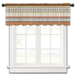 Curtain Boho Geometric Stripes Short Tulle Window Curtains Sheer Voile Kitchen Cabinet Valance Bedroom Home Decor Small Drapes