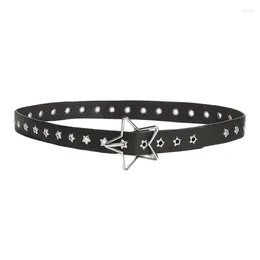 Belts Harajuku Teens Waist Belt With Hollow Out Star Buckle For Jeans Skirt Decor