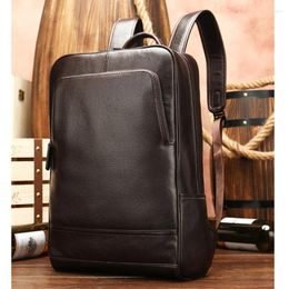 Backpack Fashion Men Cowhide Genuine Leather Backpacks Real Natural Student Luxury Female Male Lager Capacity Computer Bag