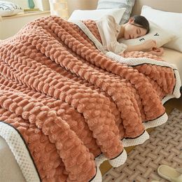 Blanket Turtle Velvet Autumn Winter Warm Sleeping Soft Comfortable Flannel Fleece Blankets For Bed Cozy Thickened Warmth Quilt 240119