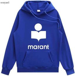 Erkek Hoodies Sweatshirts İlkbahar ve Sonbahar Sokak Giyim Sıradan Sweatshirt Erkek Kadın Moda Marant Baskı Kazak Uzun kollu kapüşonlu