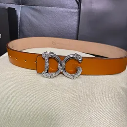 2024 New DG Designer Belt Mens Genuine Leather Letter Buckle Belt 3.8cm Durable Womens Wide Belt Leisure Business Simple High end Gift Box