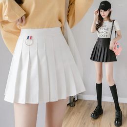 Skirts Pleated Skirt Student 2024 Spring Summer Preppy White Black Short Cute Korean Ladies High-waisted A Line Asian Size