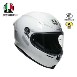 Full Face Open Agv k Motorcycle Helmet Agv K6 s Men's Bag Full Helmet Cycling Motorcycle Carbon Fiber Helmet for Men and Women in Winter Four Seasons HYZ5