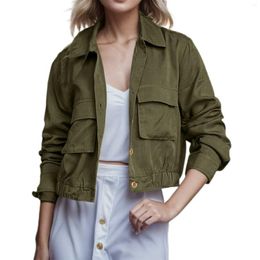 Women's Jackets Solid Lapel Jacket Women Single Breasted Coat Long Sleeve Drawstring Tops Wool Coats Ultralight Oversize Clothes
