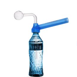 Portable Smoking water Pipes Hookahs Accessories Top Puff Glass Oil Burner Bong Instant Screw on Bottle Glass Oil Burner Pipe