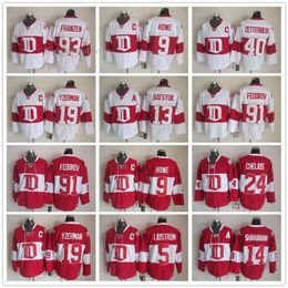 Detroit Red Wings Vintage Version Jerseys 19 YZERMAN 40 ZETTERBERG 13 DATSYUK 5 LIDSTROM 24 CHELIOS 9 HOWE 31 JOSEPH Hockey Jersey 6080