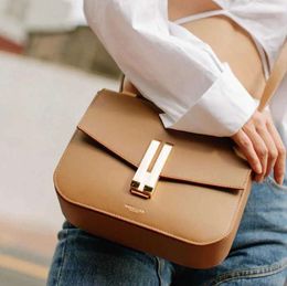 Shoulder Bags Cosmetic Bags Cases Demellier British minority Tofu Bag Women's 2022 new fashion leather one shoulder cross body small square bag sdf3