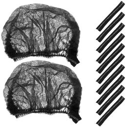 Disposable Gloves 100 Pcs Bar Cleaning Cap Mushroom Hat Non-woven Mesh Hair Nets Fabric Hairnets