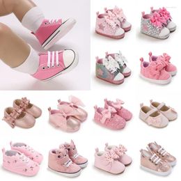 First Walkers 0-18 Months Pink Baby Shoes Princess Fashion Sneakers Infant Toddler Soft Sole Anti Slip Christening