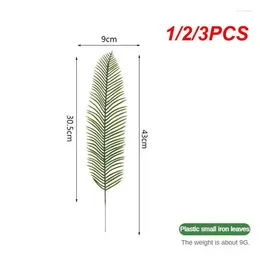 Decorative Flowers 1/2/3PCS Palm Artificial Green Plants Plastic Leaves Fake For Home Wedding Living Room Balcony Table Decoration Scattered