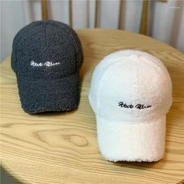 Ball Caps Girl Women Winter Wool Baseball Cap Lamb Furry Trucker Hat Hip Hop Sport Warm Letter Embroider Snapback Hats
