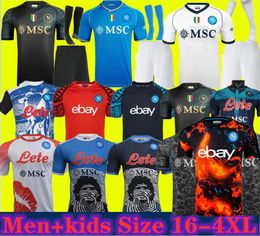 23 24 SSC Napoli Soccer Jerseys KVARATSKHEIA OZANO OSIMHEN ANGUISSA Naples Football Shirt POITANO MAGIA MERTENS MARADONA 2023 2024 MINJAE Men Kids Kit